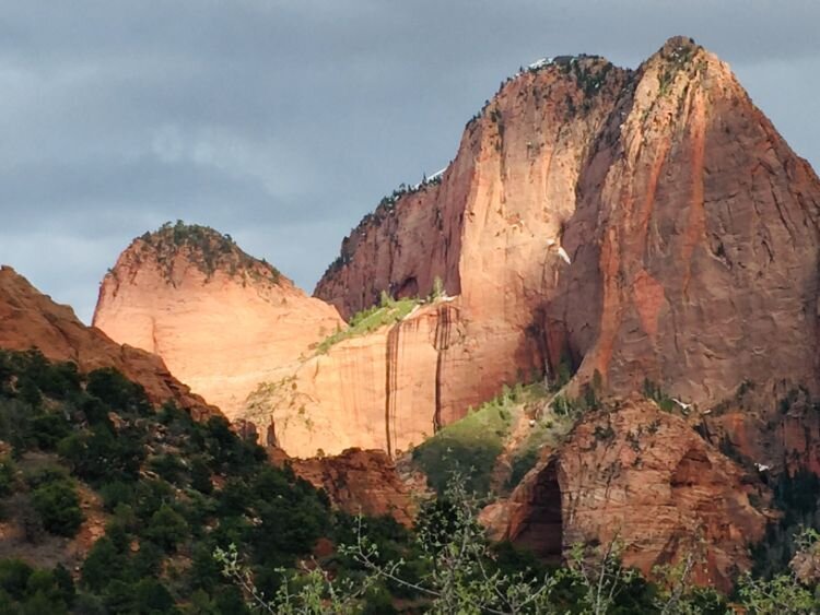 Kolob Canyon in Zion National Park at sunset
